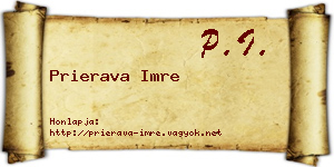 Prierava Imre névjegykártya