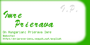 imre prierava business card